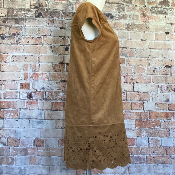 Xhilaration MIDI Smock Dress Brown Short Sleeve Casual Sz M - Picture 10 of 13